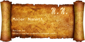 Maler Nanett névjegykártya
